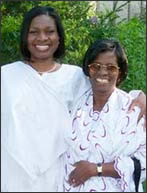 a student with her mother