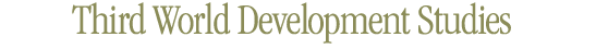 Third World Development Studies