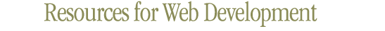 Resources for Web Development