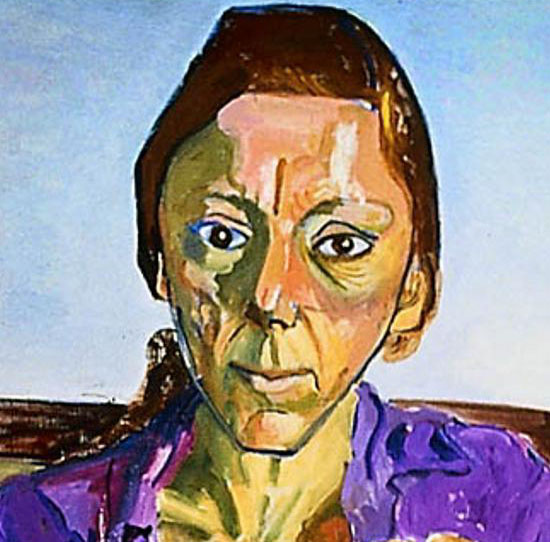 ARTstor, Image Gallery, Alice Neel, detail of Linda Nochlin and Daisy, 1973, Oil on canvas