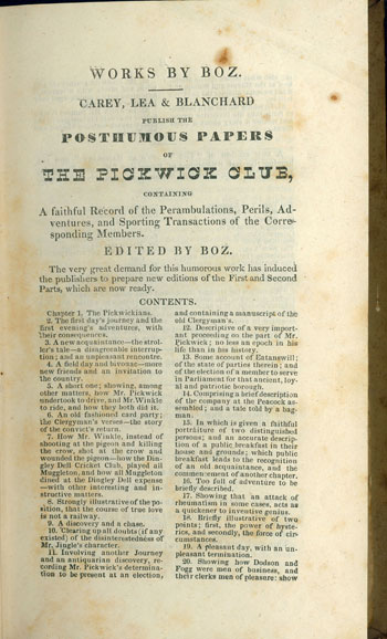 Pickwick Papers editor's page 