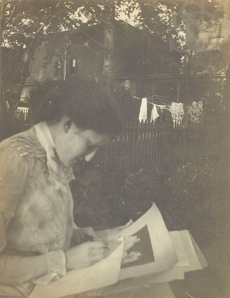 Lilian Westcott Hale sketching, 1902