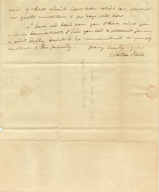 Nathan Hale, Sr, to his father, Enoch Hale, 1828