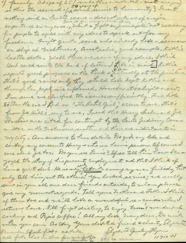 Letter from Elizabeth Flynn to Mary Kaufman - page 2