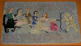 Hooked rug with birth control message, n.d.View larger image