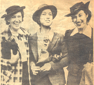 "Doctors Cecil Moore, Ilia Galeani and Lucille Lord-Heinstein, left to right,
             smile cheerfully outside Salem courthouse, where the battle to defend the sale
	     of birth control devices was waged last week and where the decision is a 'test
              case' will be handed down Tuesday by Judge George B. Sears"
             (Boston Advertiser, July 18, 1937)