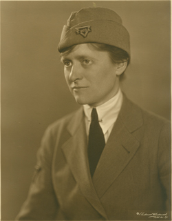 Bessie Boies Cotton in YWCA war work uniforn, n.d.