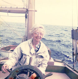 Jessie Lloyd O'Connor piloting Volya, undated
