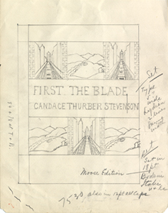 Cover design draft for Stevenson's First the Blade   ,undated
