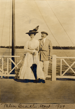 Florence and Frank Tuttle in Palm Beach, FL, circa 1909