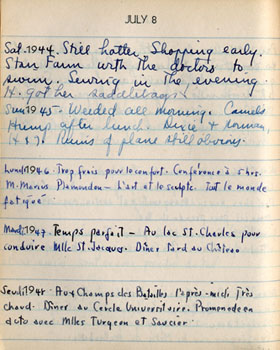 Entry for July 8 of Adams's 5-year diary for 1944-48