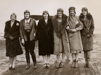 Six members of the Birdwoman Club, an organization for women pilots and students, undated