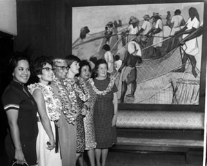 Gladys Bradley (sixth from the left) with delegates at Honolulu, 1968