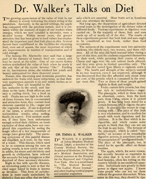 "Dr. Walker's Talks on Diet," from Success Magazine, June 1906
