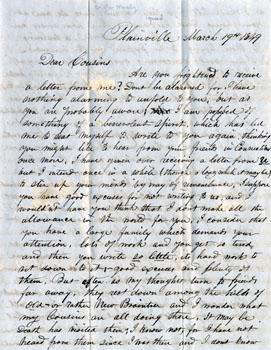 Letter from George Moody to Asel Clark, March 19, 1849