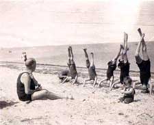 Gilbreth family at the beach, undated.