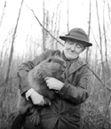 Alice Morgan Wright with beaver friend