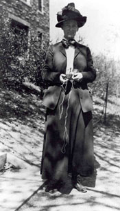 Florence Bascom with compass, n.d.