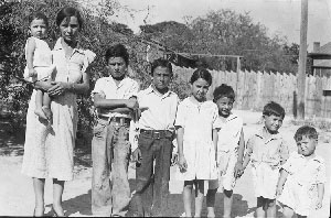 Rita Burreul with her seven children