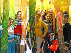 The mobile, with the theme of "Alechmy," was based on small models created by the students, combining the best elements of each design.