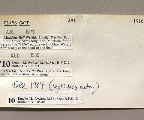 The cards date to 1906, when the Smith alumnae magazine first appeared.