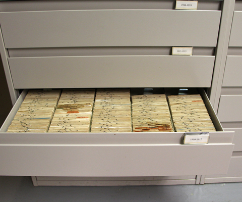 Class notes archives hold thousands of cards, each containing snapshots of alumnae lives.