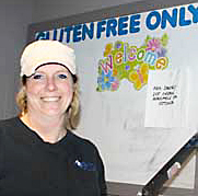 Thanks to Tina Atkinson, a chef in Chase dining room, students with gluten sensitivity have plenty to eat.