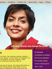 The Smith Web site will begin moving to a database-driven content management system this spring.