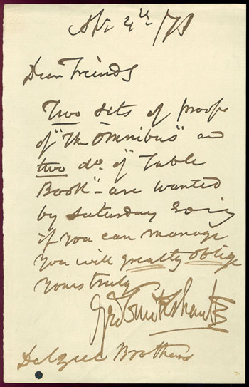 George Cruikshank note