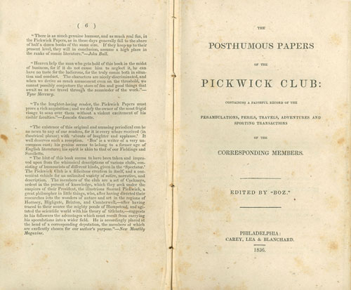 Pickwick Papers title page