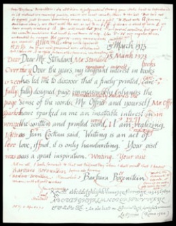 Letter--Paul Standard to Barbara Borenstein