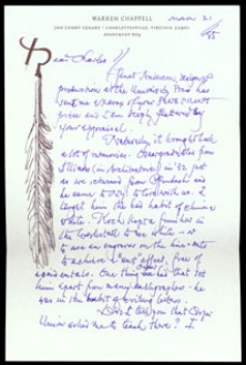 Letter - Warren Chappell to Charles Skaggs