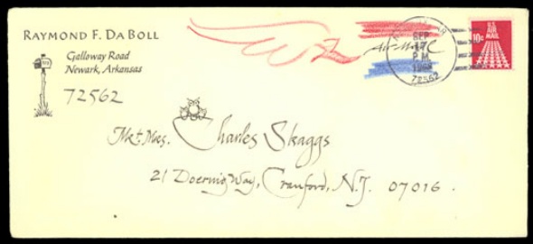 Envelope - Raymond F. DaBoll to Charles Skaggs