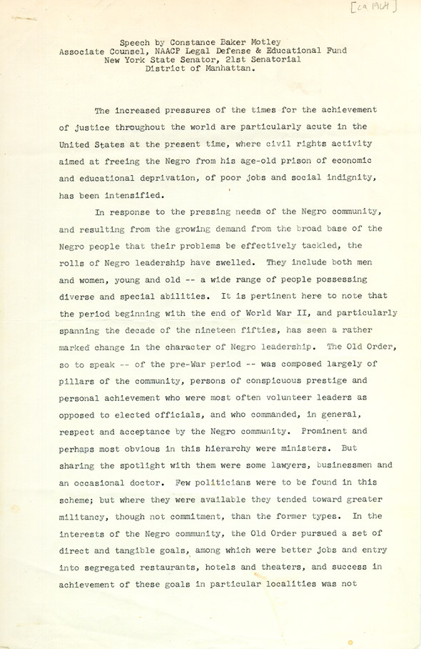 Speech by Constance Baker Motley