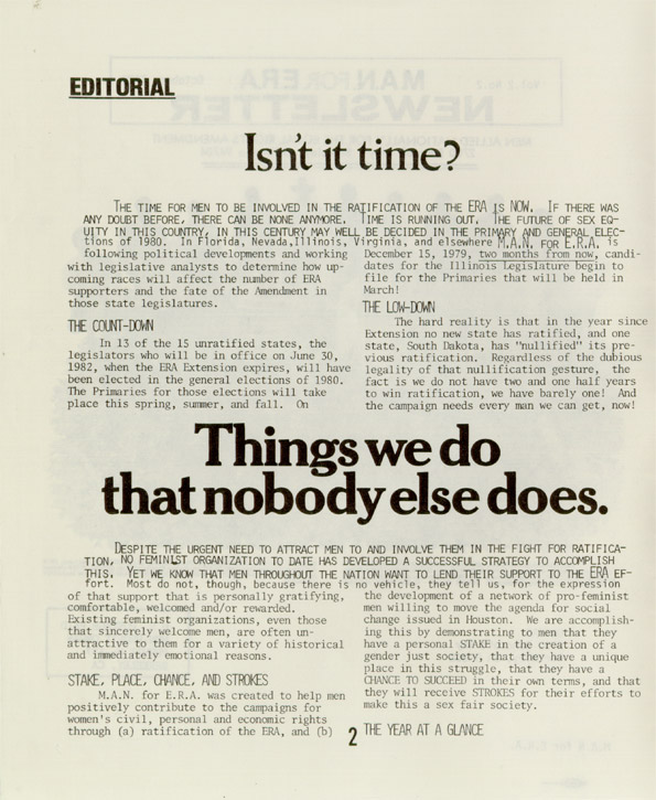 M.A.N. for E.R.A. newsletter