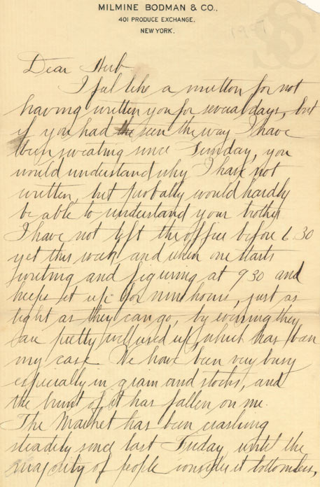 George Bodman to his brother, Herbert, circa 1907