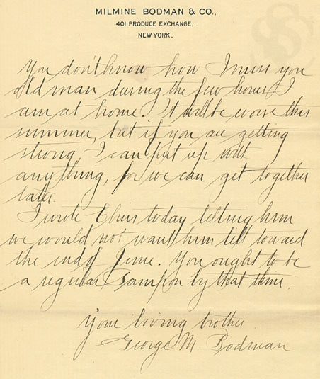 George Bodman to his brother, Herbert, circa 1907