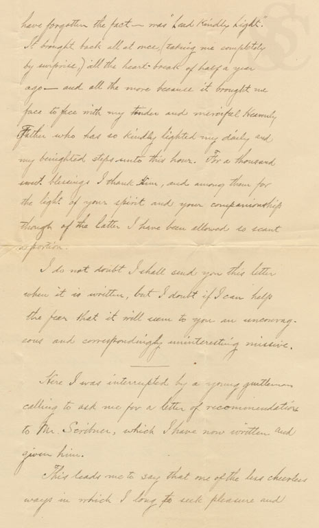 George Washington Cable to Clara Bodman, 1904