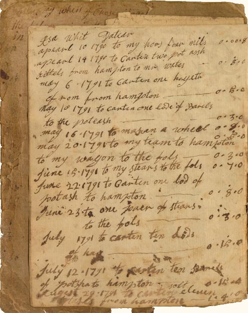 Account book of Joseph Bodman