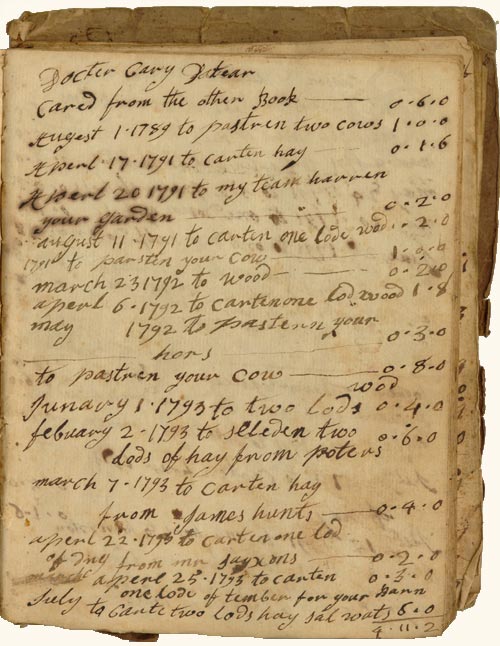 Account book of Joseph Bodman