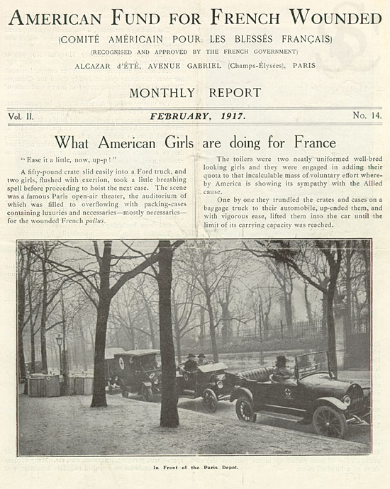 Report of the American Fund for French Wounded, February 1917