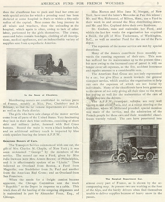 Report of the American Fund for French Wounded, February 1917