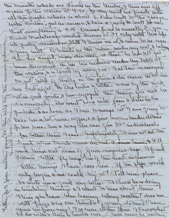 Theodora Dunham (Bodman) to mother, Mary Dows Dunham, 1917