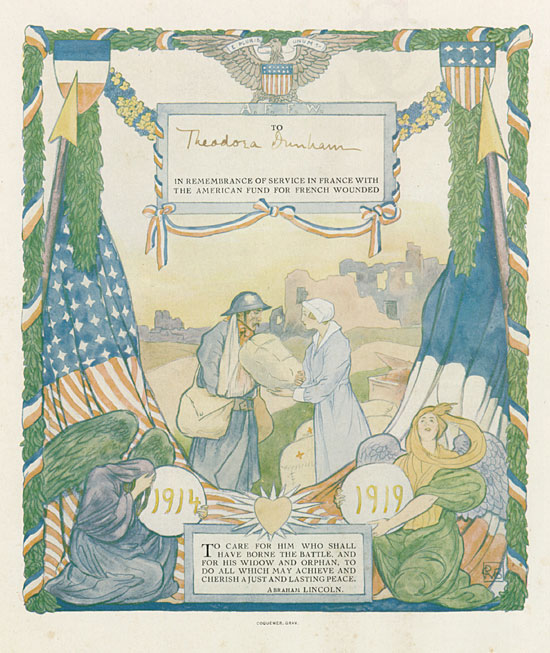 Citation given to Theodora Dunham for her work with the AFFW