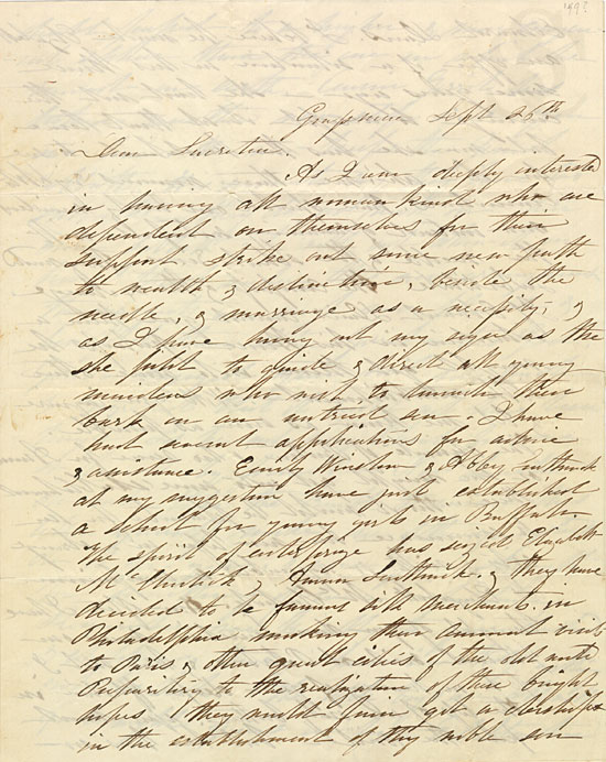 Elizabeth Cady Stanton to Lucretia Mott, 1849