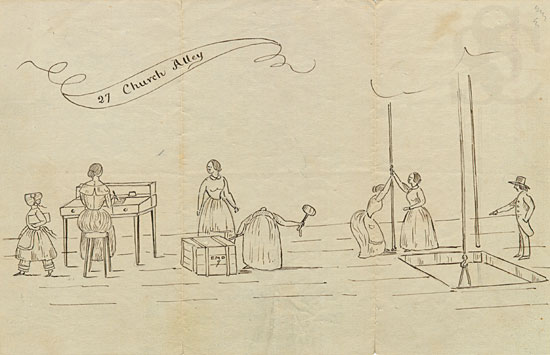 Drawing done in response, 1849 (probably by Elizabeth McClintock)