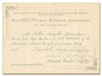 NAWSA membership certificate, 1900