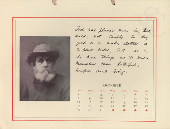 Lend-a-Hand Society Calendar, 1899 - October