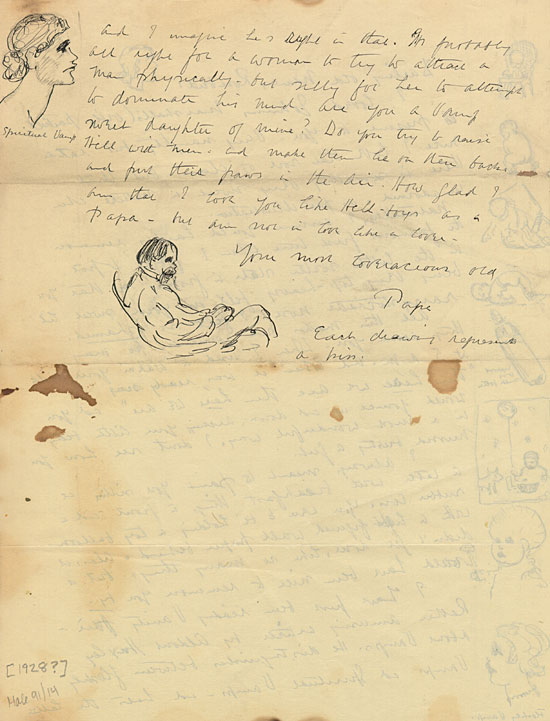 Philip Leslie Hale to his daughter, Nancy, circa 1929