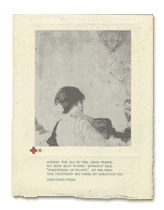 Lilian Westcott Hale's charcoal drawing, "Gardenia Rose" on Red Cross card